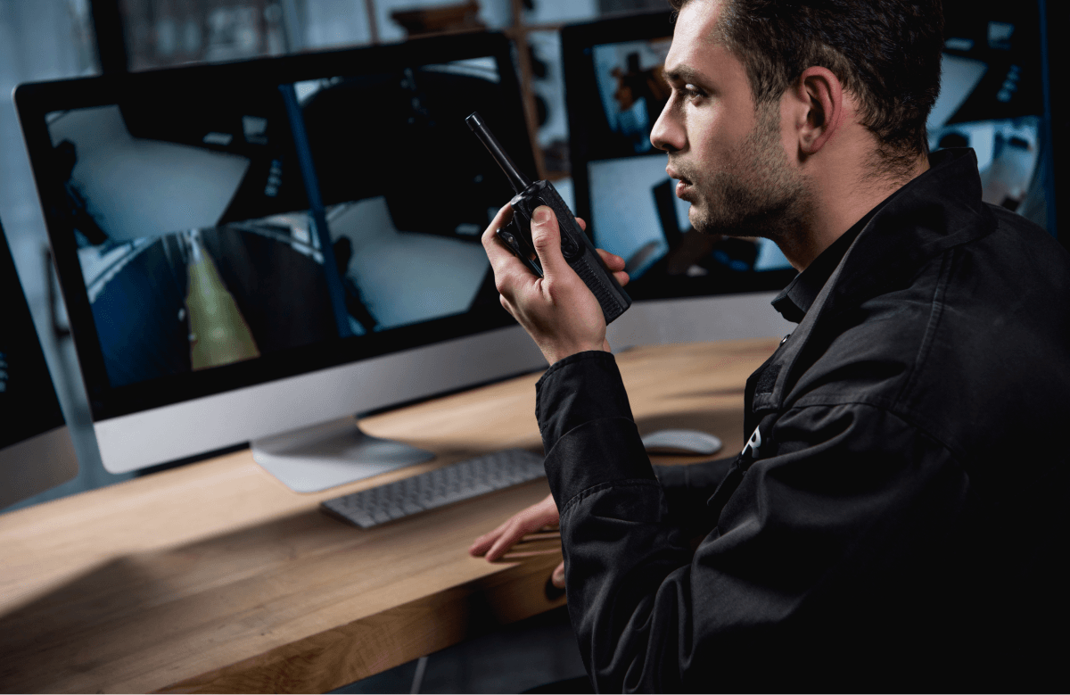 A person working as surveillance security